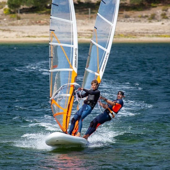 Promotion UNIFIBER Inflatable windsurf board FLYING FISH Tandem Event 14'9'' (Pre-laminated Dropstitch Technology)