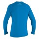 Promotion O'NEILL Youth rashguard Basic Skins L/S Sun Shirt BRITE BLUE