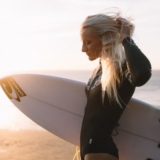 Promotion O'NEILL Womens top Front-Zip L/S Surf Suit FRENCHNAVY/BRIDGET