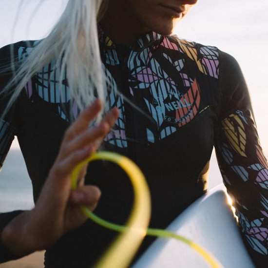 Promotion O'NEILL Womens top Front-Zip L/S Surf Suit FRENCHNAVY/BRIDGET